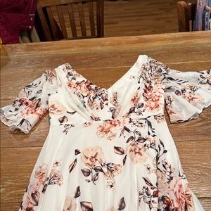 SHEIN Floral Maxi Dress - White and Pink